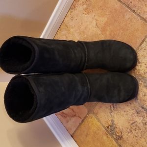 UGG Classic Black Suede Tall Boots Size 10